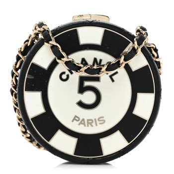 Chanel Poker Chip Minaudiere Clutch with Chain Black and 